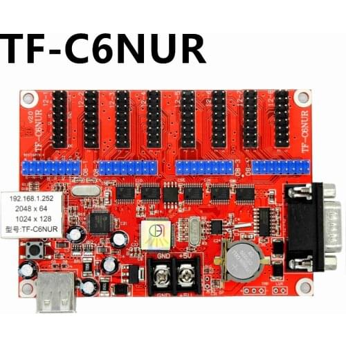 TF-C6NUR LED Sign Control Card Network RJ45 LAN+USB+RS232 2048*64 pixels support Single&Tri-Color LED panel display controller