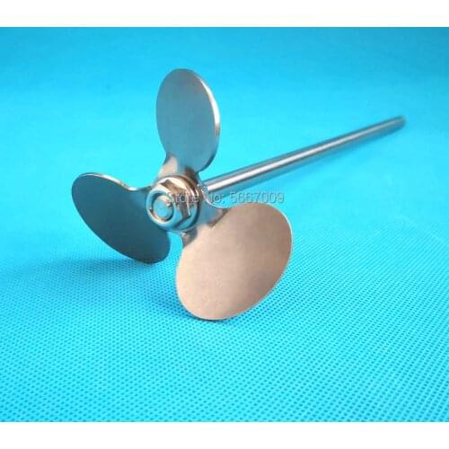 1set lab stainless steel three-leaf paddle stirrer three blade with agitating stirring rod