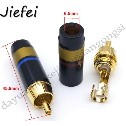 20Pcs brass RCA Plug Gold Connector adapter soldering New