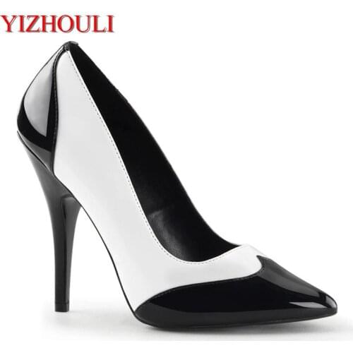 Fashion shopping has worked with 12 cm sexy heels, patchwork uppers, party stage shoes, and runway heels