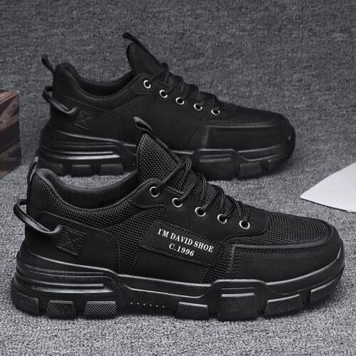 Mens Shoes Waterproof Non-slip Wear-resistant Black Board Shoes Trend Sports Casual Breathable Shoes