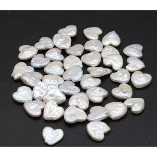 Natural Freshwater No Hole Pearls Irregular Hearts Baroque Pearl Beads for Jewelry Making DIY Necklace Bracelet Earring 15x15mm