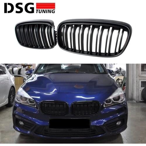 F45 Black Abs Front Grill Mesh for BMW 2 Series 5-seat Active Tourer & 7-seat F46 Gran Tourer Front Bumper Grille 2015 - 2017