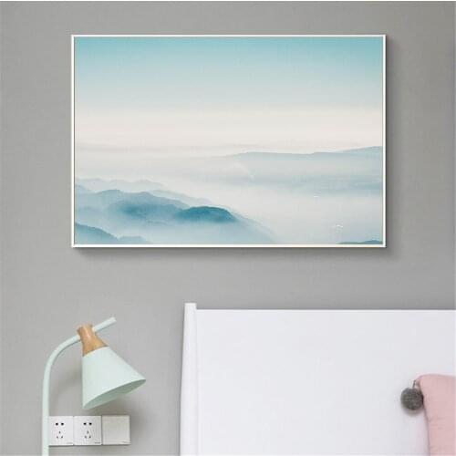 Landscape Painting Cloud Poster Natural Blue Sky Mountain Home Decoration Wall Painting For Living Room Canvas Art