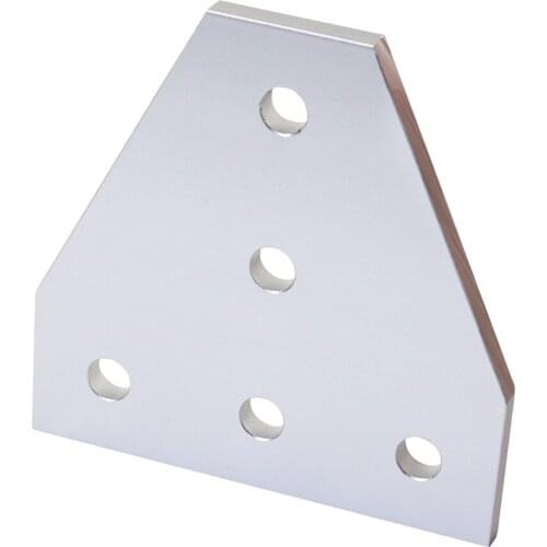 5 Hole Silver 90 Degree Joint Board Plate Corner Angle Bracket Connection Joint Strip for 2020 Aluminum Profile 3D Printer Frame