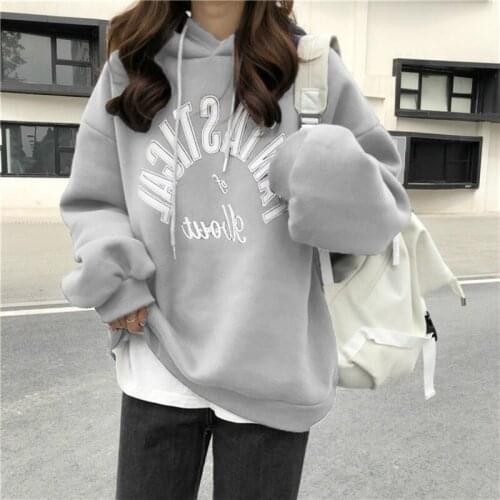 Pullover Sweatshirt Oversized Hoodies Harajuku Streetwear Letter Printed Hoodies Winter Clothes Women Autumn Full Sleeve Hoodies