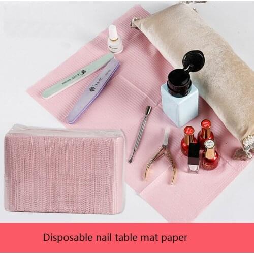 Pink Nail Table Mat Disposable Waterproof Tablecloths Pad Underpad Sheets Nail Art Tool 20pcs/50pcs
