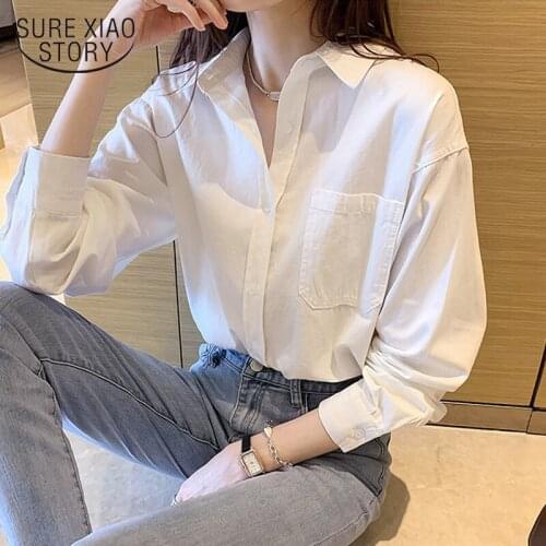 Oversize Women Shirts Office Lady Turn Down Collar Button Up Shirt Casual New Spring Autumn Vintage Women Blouse and Tops 12661