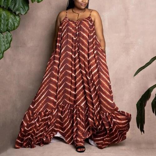 Sexy Spaghetti Strap Long Dresses For Womens Loose Floor Length Printed Fashion Evening Night Club Vestidos Mujer Dress 2021 Hot