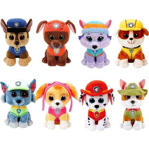 15 CM Ty Beanie Big Eyes Collection Paw Dog Rocky&Marshall Skye Zuma Rubble Chase Cute Plush Toy Birthday Doll Boy and Girl Gift