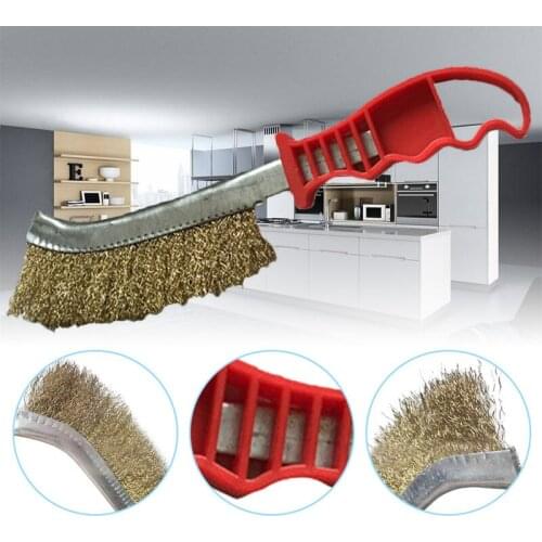 New BBQ Butterfly roasted red handle clean brush bulk barbecue mesh cleaning accessories copper wire