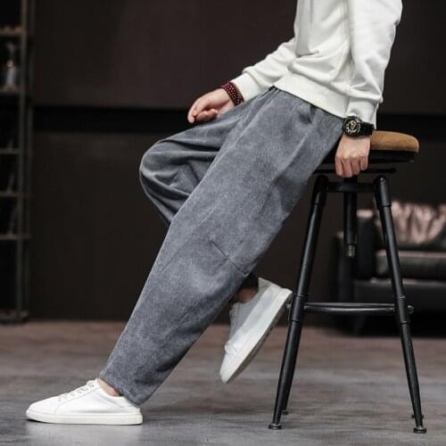 Harem Pants Men Solid Loose Casual Mens Korean Style Cotton Plus Size Sweatpants Hot Sale Male Trousers 2021 New