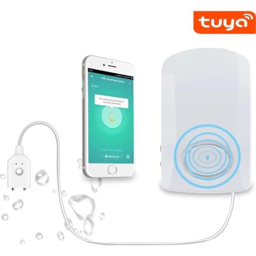Tuya APP WiFi Smart Water Leakage Detector Sensor Alarm Built-in 130dB Alarm Speaker