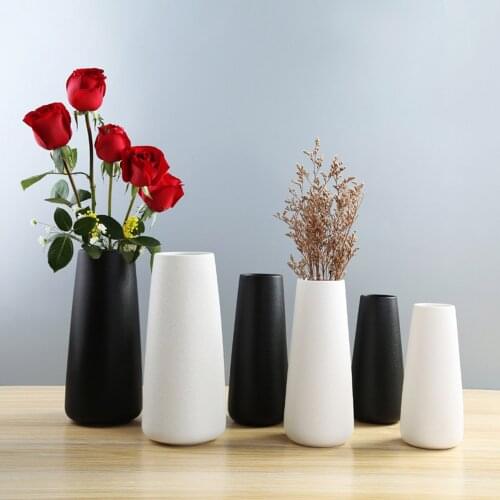 Modern Ceramic Vase Solid Color Flowerpot Garden Pot Planter Simple Style Flower Tabletop Vases Home Decor