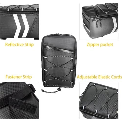 Waterproof Bicycle Pannier PU 9L Bike Rear Carrier Bag Bicycle Backseat Road Cycling Pannier Black Mountain Bike Accessories