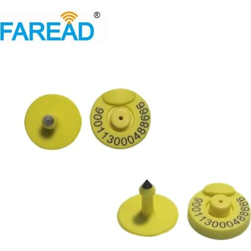 X60pcs Free ICAR Coding FDX-B RFID round and closed ear tags Animal ID tag ear mark for pig cattle 134.2KHz/125KHz tramperproof