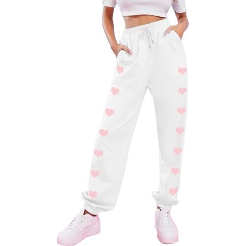 Women Love Print Pant Harajuku Joggers Pants Trousers Cotton Creative High Waist Warm Sweatpants Loose Gothic Vintage Streetwear