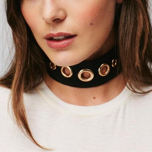 2019 Fashion New Gothic Punk Soft Faux Suede Leather Wide Choker Necklace Black Velvet Choker Statement Necklace Women Collares