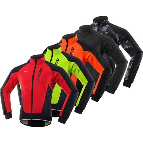 Winter Men Cycling Jacket Waterproof Windproof Thermal Fleece Bike Jersey MTB Bicycle Riding Running Snowboarding Jacket Coat