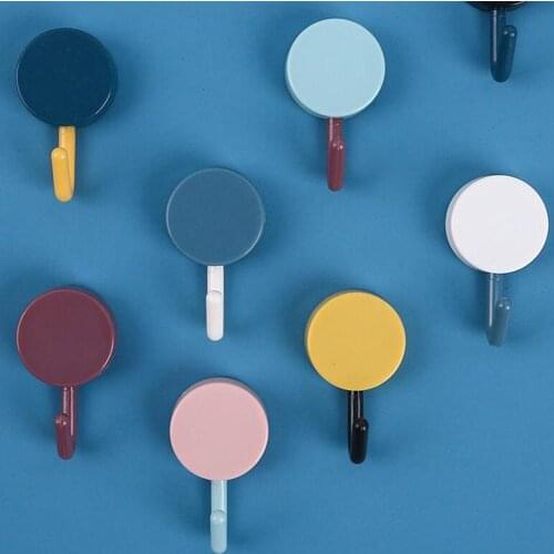 1pcs Towel Hook Plastic Door Hanger Self Hallways Adhesive Wall Hanger Hat Racks Key Hanger Wall Organizer Home Decor Key Holder