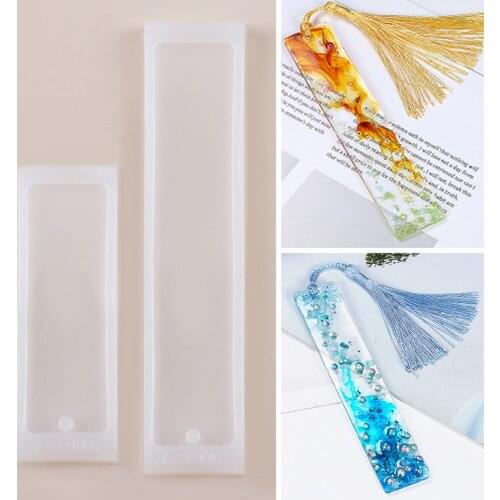 1PC Rectangle Silicone Bookmark Mold DIY Bookmark Mould Making Epoxy Resin Jewelry DIY Craft Silicone Transparent Mold