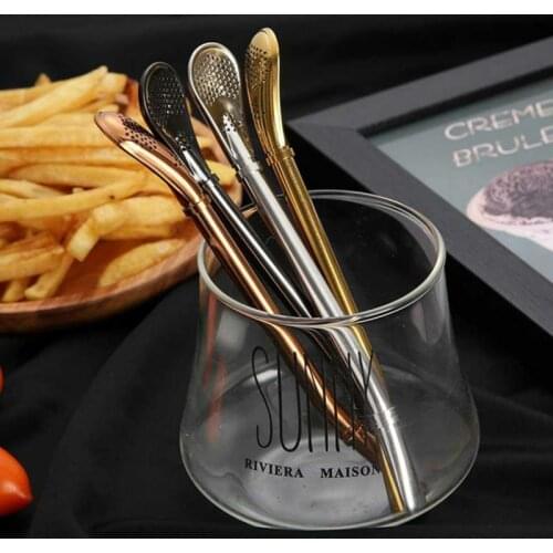 1pc Drinking Straw Stainless Steel Yerba Mate Straw Gourd Spoons Reusable Metal Pro Tools Bar Accessories