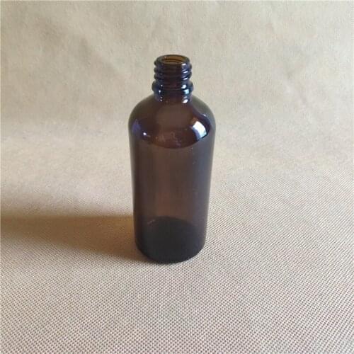 10PCS 100ML Amber Dropper Dispensing Bottles DIN 18mm Brown essential oil bottle cosmetic glass vial with black cap