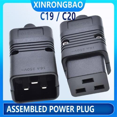 16A250V power plug IEC320-C19 C20 female male industrial electric plug for PDU/UPS