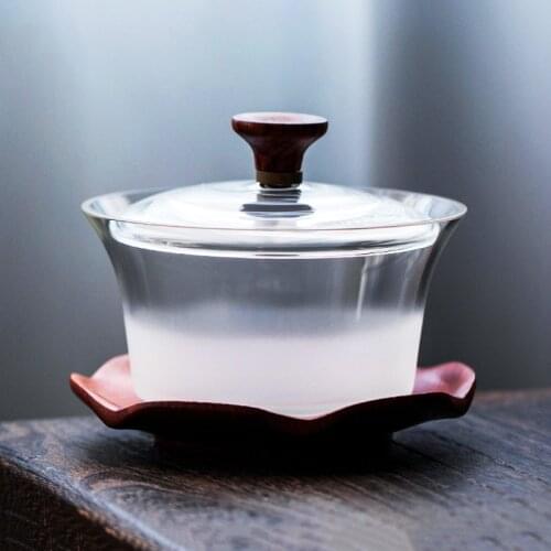 230ml Tea Bowl Atomization Glass Gaiwan Chinese Kung Fu Teaware Handmade Tea Tureen Office Master Cup Teacup Drinkware Decor