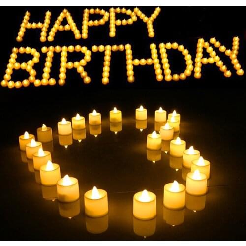 24pcs Flameless LED Tea Light Candles Electric Candle Light White Shell Yellow Light Flashing Birthday Party Wedding Decorations