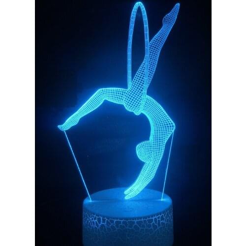 3D Lamp Hoop Exercise Rhythmic Gymnastics Cute Gift for Baby Touch Sensor Personalized Figure Dropship Led Night Light Lamp