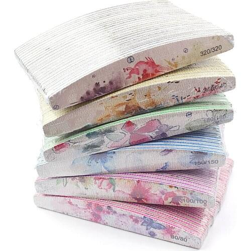 5/10pcs lot New Nail File Flower Printed Nail buffer Colorful Lime a ongle 80/100/150/180/240 Professional Manicure Tools