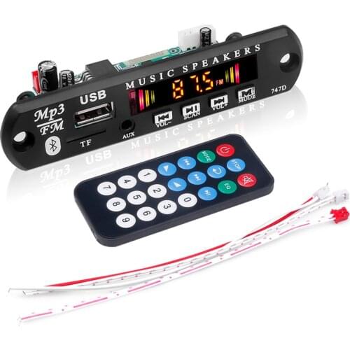 5V 12V Color Screen Wireless MP3 Player Decoder Board Audio Module Bluetooth 5.0 TF Radio USB For Car Radio Speaker Car Kit