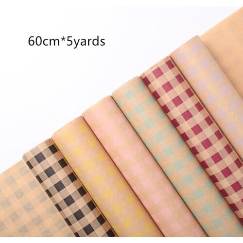 60cm*5yards One Roll Lattice Craft Paper Flower Wrapping Gift Box Packaging DIY Bouquet Supplies