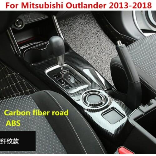 ABS carbon fiber road gear box water cup groove decorative panel For Mitsubishi Outlander 2013-2018 decorative accessories