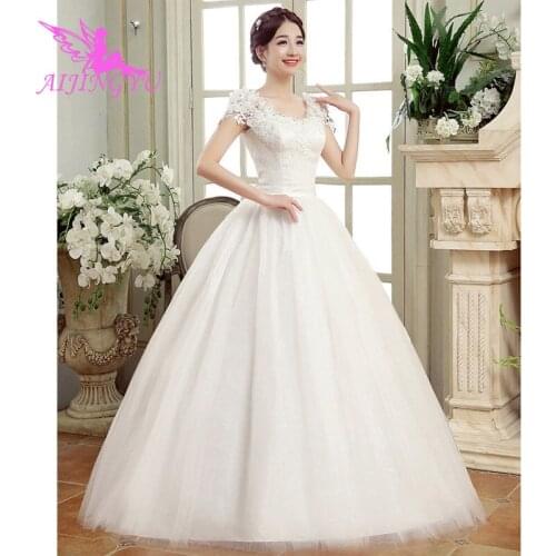 AIJINGYU 2021 custom made Customized new hot selling cheap ball gown lace up back formal bride dresses wedding dress FU208