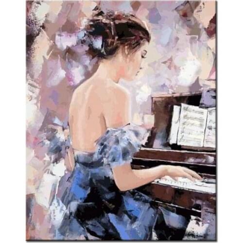 DIY Full Diamond Embroidery Abstract Sexy Girl Mosaic 5D Diamond Painting piano playing pictures image Stitch Cross Crafts AZ853