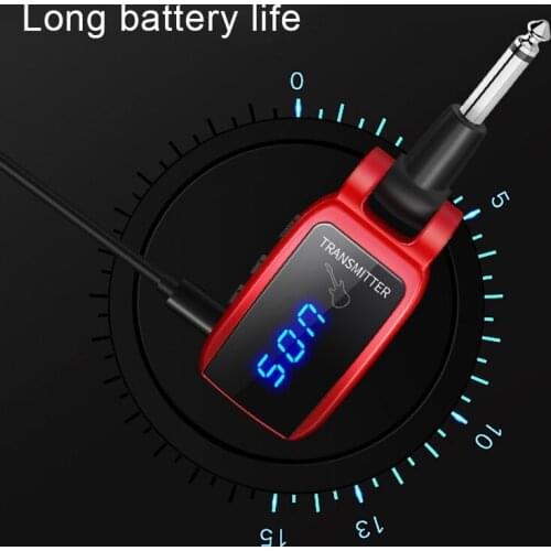 Wireless Guitar System Transmitter UHF Receiver Built-in Rechargeable Accessories SAL99
