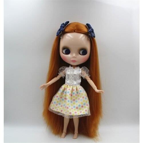 Blygirl Blyth doll Wheat color straight hair nude doll 30cm joint body multi-joint body 19 joint DIY doll can change makeup