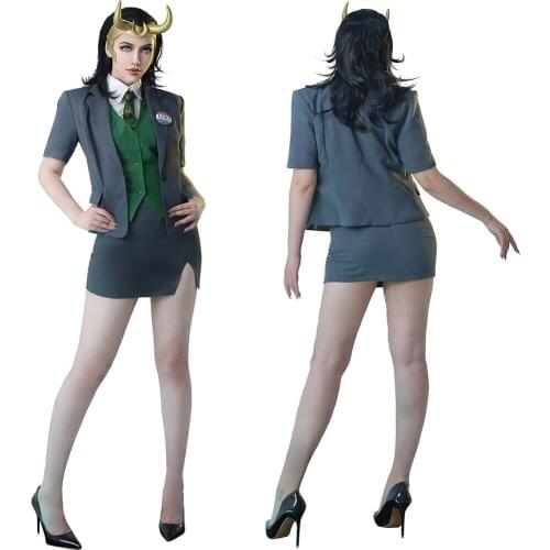 Fast Delivery Loki Cosplay Costume Women Uniform Skirt Outfits Halloween Carnival Suit Girls Gift