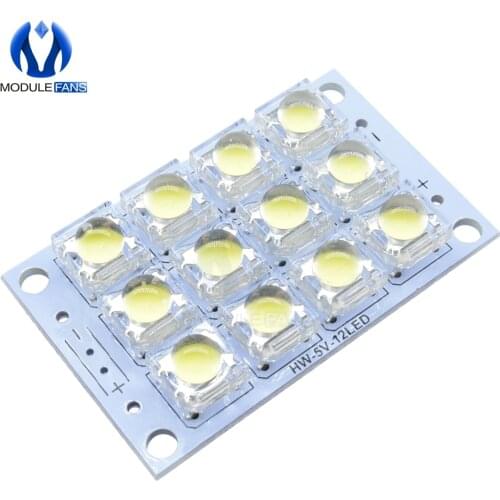 DC 3V-5V 12 LED Super Bright White LED Piranha Board Night LED Lights Lamp Module Board Diy Kit