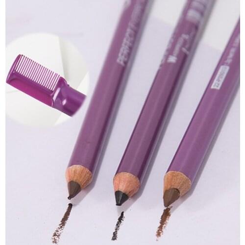Double Head Eyebrow Pencil Waterproof Natural Long Lasting Black Brown Eyebrow Enhancer Long Lasting Tint Eyebrow Pen 3 Colors