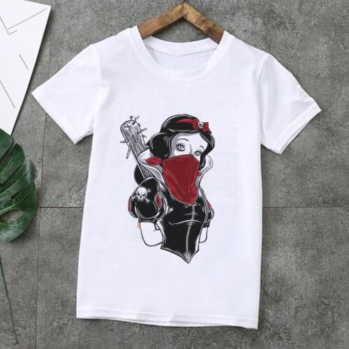 Summer New Girl T Shirt Children Cartoon Tattoo Princess Funny Printing Kids T-shirt Fashion Boys Tshirt Leisure egirl clothes
