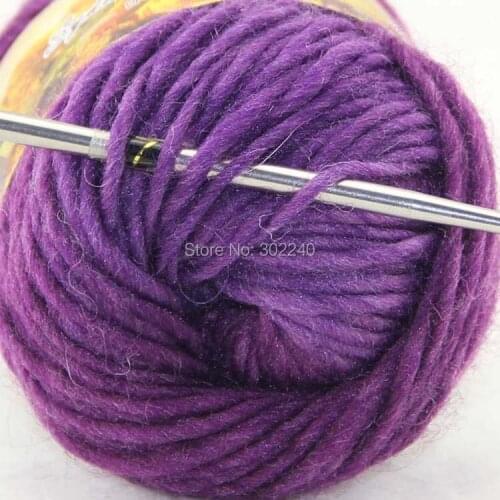 Lot of 1 skeins x 50g Chunky Hand Coarse Knitting Scores wool yarn Purple Plum lilac 828