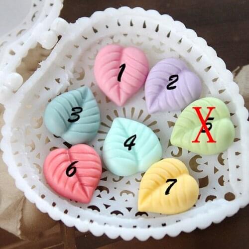 Min.mix order 60PCS Mix Colorful Lovely leaf Resin Cabochon - Flat Back DIY For Jewelry Decoration-(CAB-DG-MIXSS)