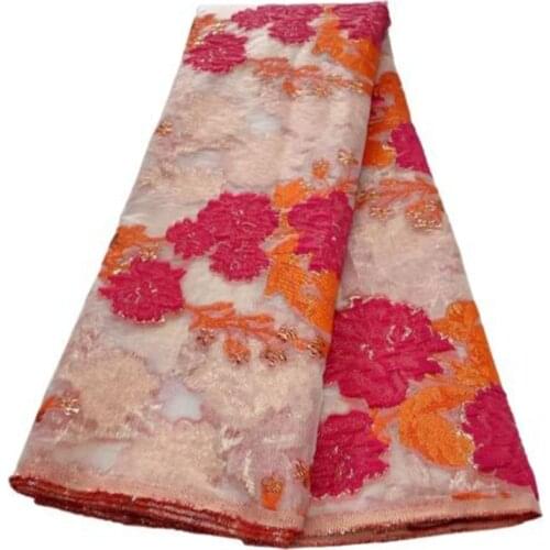 Multicolor Hot Sale Brocade Jacquard African Lace Fabric French Lace Fabric High Quality Nigeria Lace Fabric For Party black