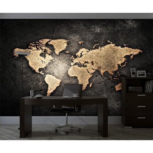 Wallpaper Cracked Floor World Map Wallpaper