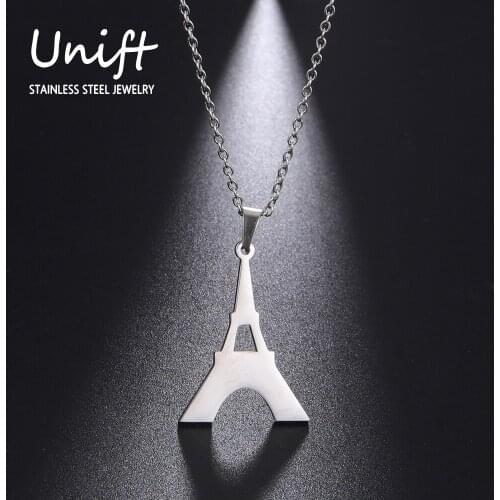 Unift Neuschwanstein Castel Eiffel Tower Big Ben Necklace For Women Men France UK Germany Travel Style Vintage Jewelry Gifts