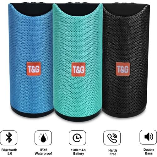 Hot Sell Newest TG113 10W Outdoor Portable Column Wireless Bluetooth Speaker USB TF FM Radio Music Stereo Subwoofer For PC MP