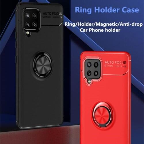 Shockproof Kickstand Phone Case For Samsung A42 A41 A72 A21 A51 A11 A71 A31 A91 Finger Car Magnetic Ring Holder Anti-Fall Cover